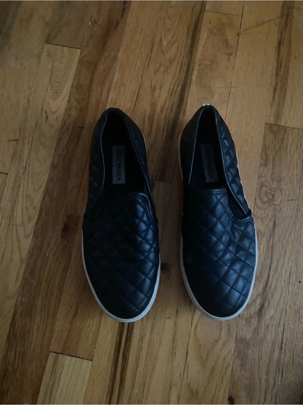 Steve Madden Black Quilted Slip-On Sneakers